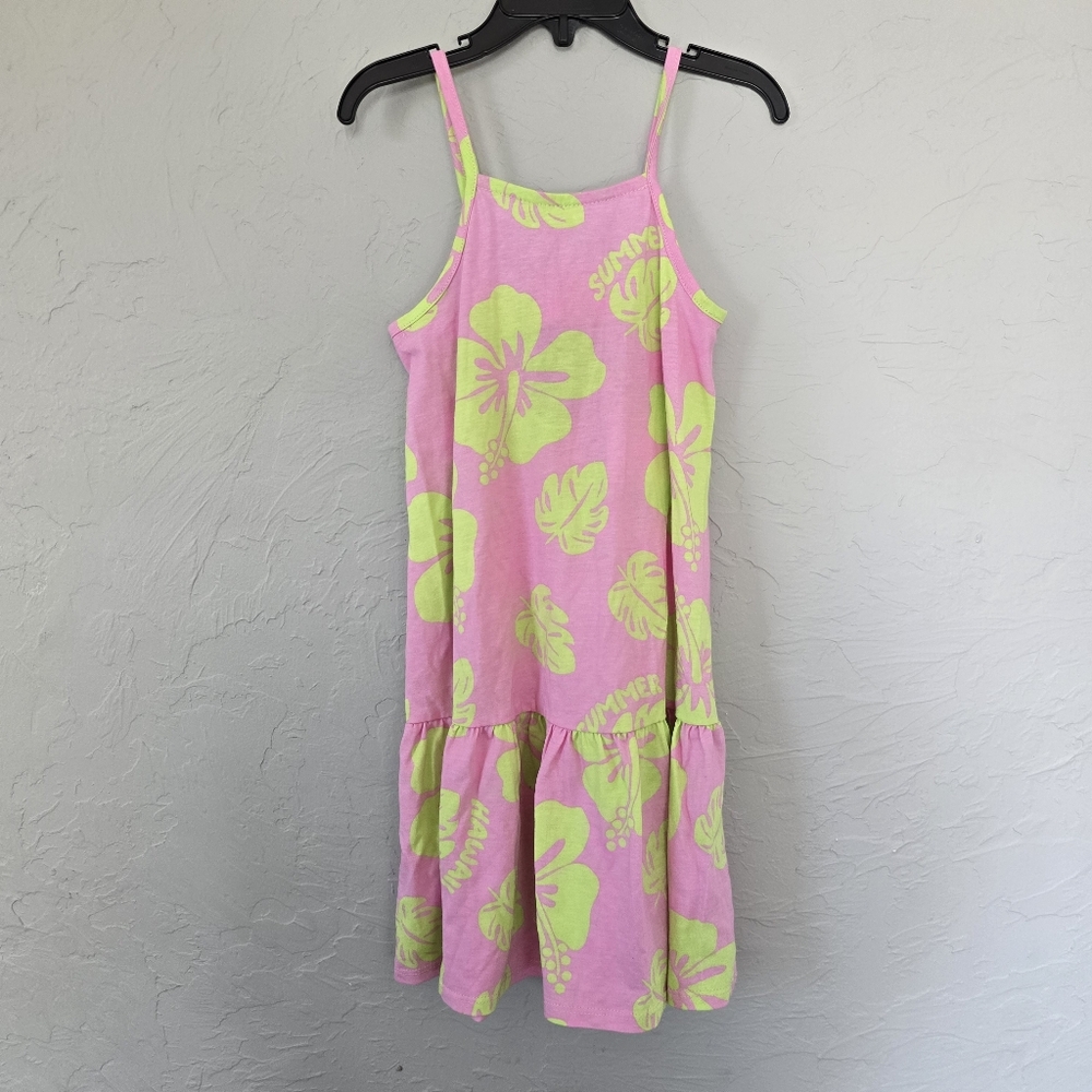 Zara Girls Aloha Palm Leaf Bright Summer Dress 6